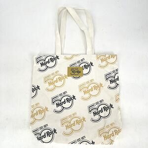Hard Rock Canvas Tote bag 50th Anniversary Limited Edition Gold Black